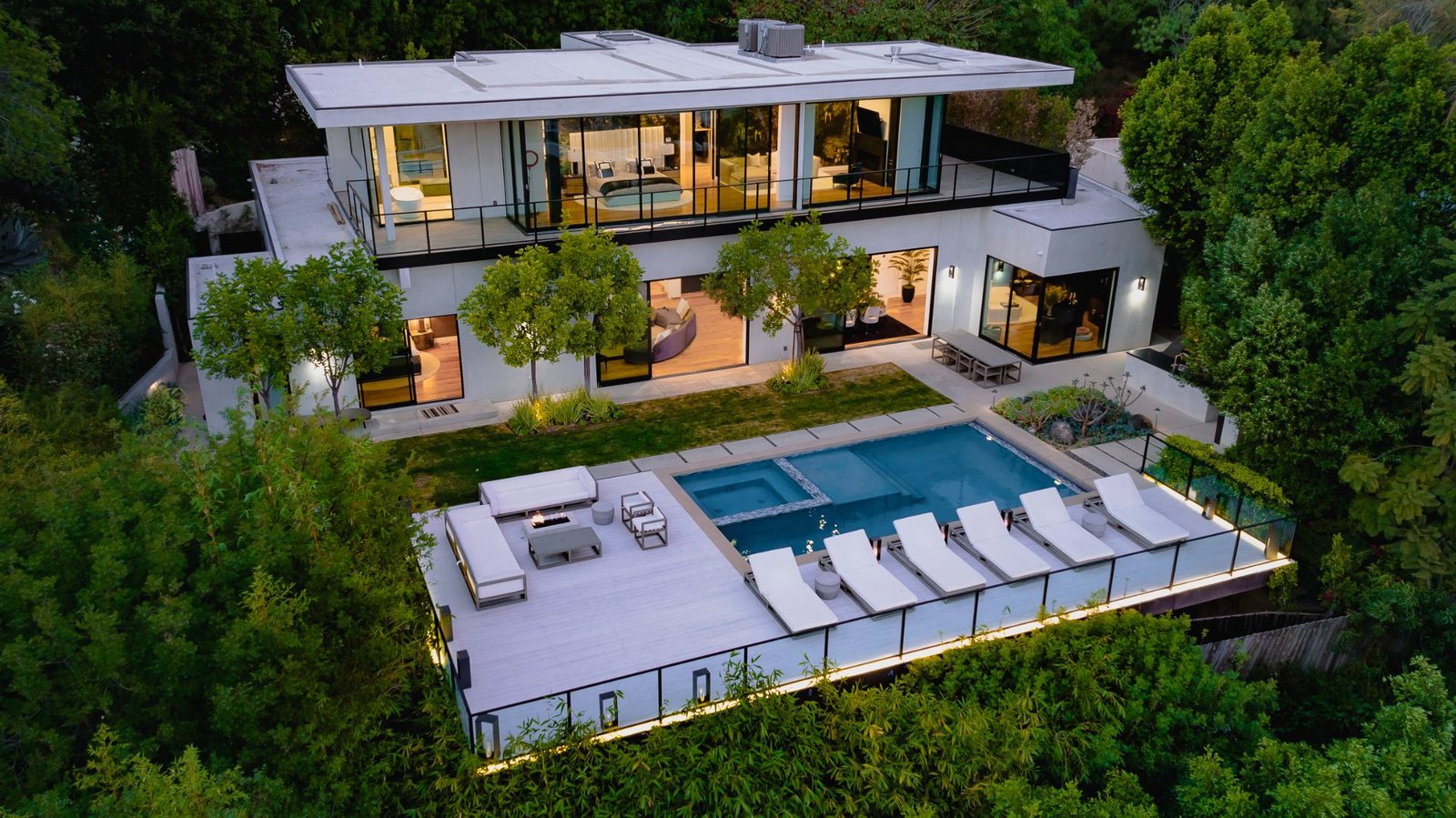 Luxury Los Angeles home aerial view